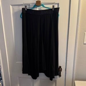 DKNY faux wrap black skirt knee-midi length